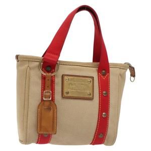 LOUIS VUITTON Antigua Cabas PM Hand Bag Red Beige M40038 LV Auth BA4135